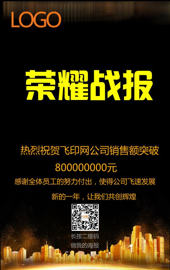 高端大气荣耀战报喜报模板下载